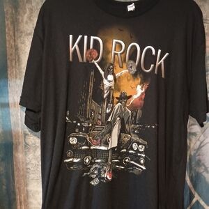 Black Dress Shirt with Bold Graphic Design and Metallic Text